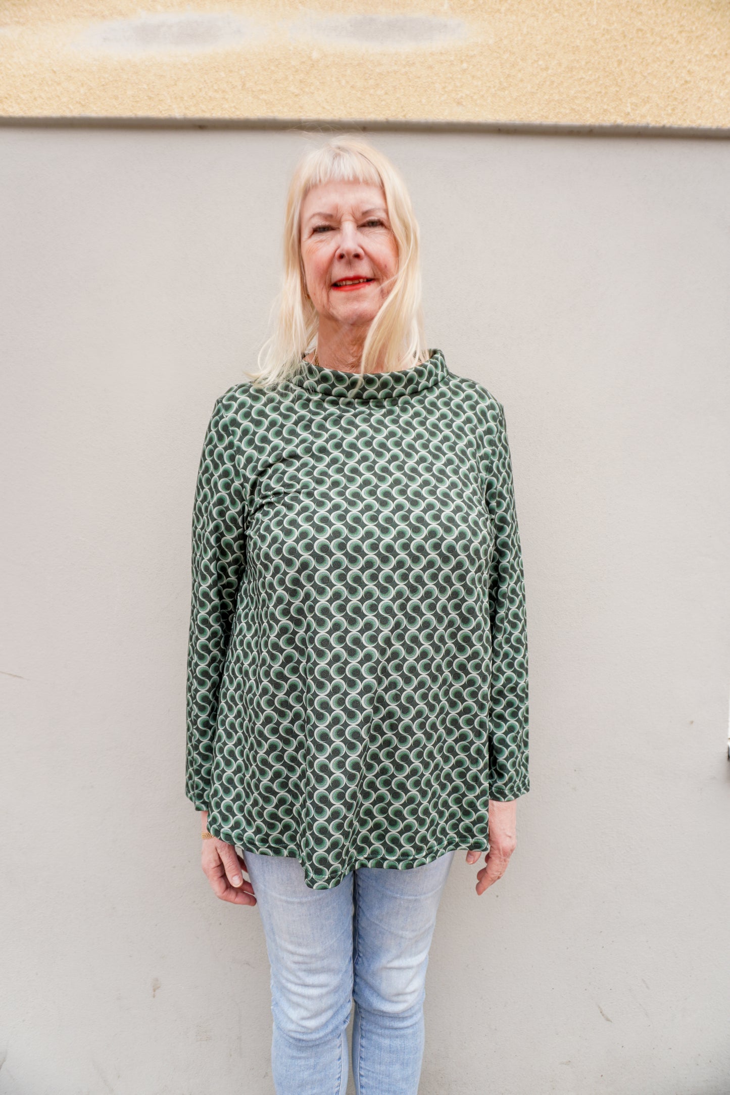 Grönmönstrad polo topp, DuMilde