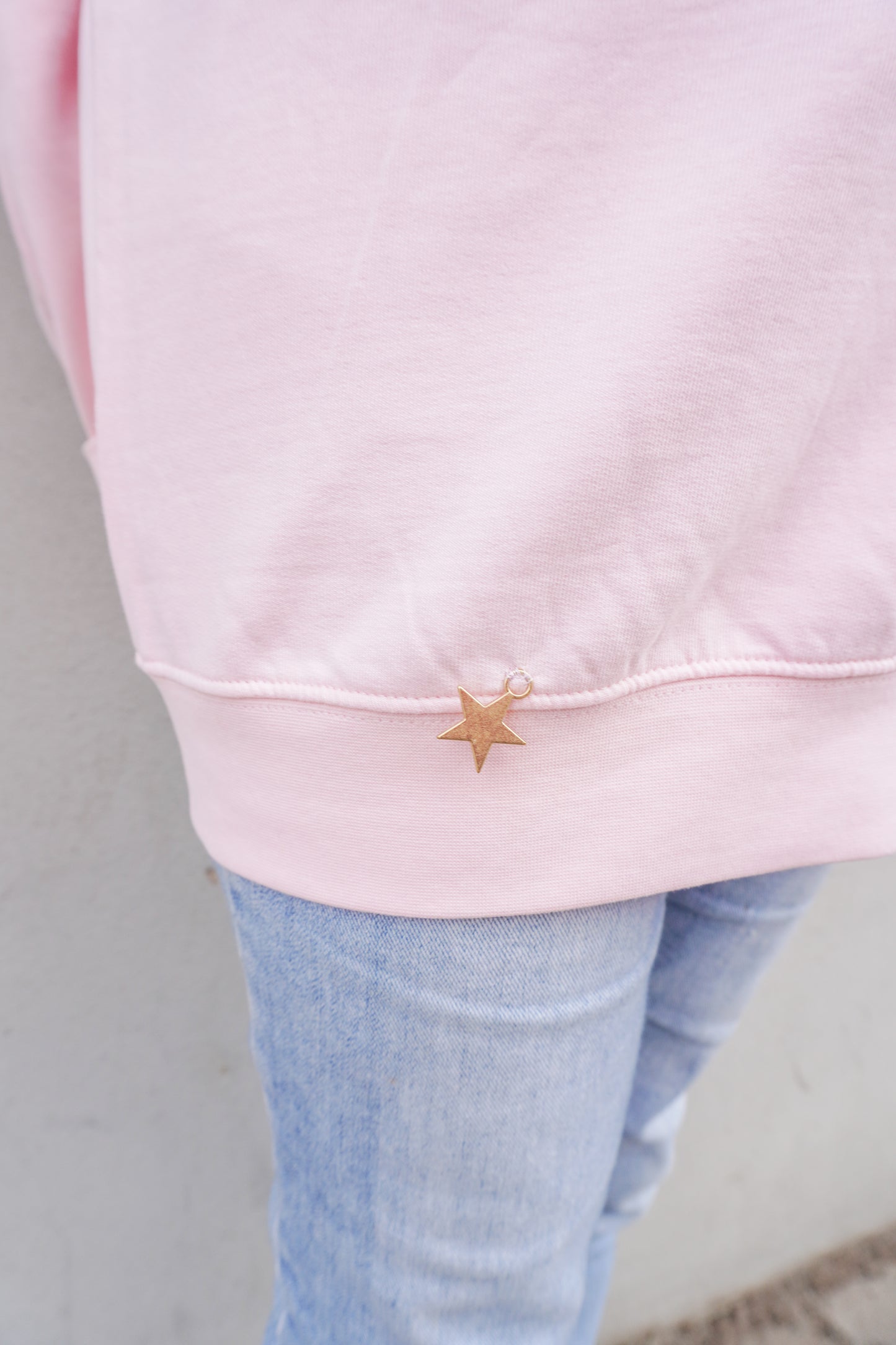 Classic collegetröja, ljusrosa